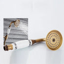 GobekUsa Antique Brass Bathroom Shower Mixer Set with 8" Rainfall and Handshower