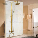 GobekUsa Antique Brass Bathroom Shower Set with Hand Shower, Mixer Taps, Double Handles