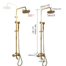 GobekUsa Antique Brass Bathroom Shower Set with Hand Shower, Mixer Taps, Double Handles