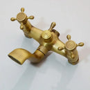 GobekUsa Antique Brass Bathroom Shower Set with Hand Shower, Mixer Taps, Double Handles