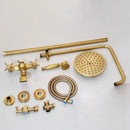 GobekUsa Antique Brass Bathroom Shower Set with Hand Shower, Mixer Taps, Double Handles