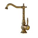 GobekUsa Antique Brass Bathroom Sink Faucet Mixer, Single Handle Hot Cold Water Tap