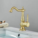 GobekUsa Antique Brass Bathroom Sink Faucet Mixer, Single Handle Hot Cold Water Tap