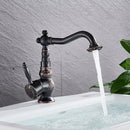 GobekUsa Antique Brass Bathroom Sink Faucet Mixer, Single Handle Hot Cold Water Tap