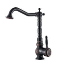 GobekUsa Antique Brass Bathroom Sink Faucet Mixer, Single Handle Hot Cold Water Tap