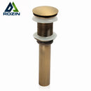 Antique brass bathroom sink drain wood & white ceramic stopper by Decorbites