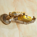 Antique brass ornate floral soap basket – bathroom wall mounted dish by Decorbites