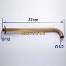 Antique brass curved shower arm bathroom tub wall mount by Decorbites