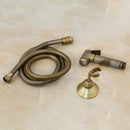 GobekUsa Antique Brass Bidet Faucet Wall Mount with Hand Shower - Bathroom Accessory