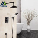 GobekUsa Antique Brass/Black 8" Rainfall Shower Set Faucet with Handshower