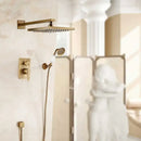 GobekUsa Antique Brass/Black 8" Rainfall Shower Set Faucet with Handshower