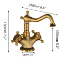 GobekUsa Antique Brass Carved Waterfall Bathroom Faucet Set Mixer Tap