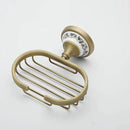 GobekUsa Antique Brass Ceramic Soap Dish Copper Soap Basket Bathroom Accessories