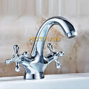 GobekUsa Antique Brass Double Handle Basin Mixer tap Robinet for Kitchen & Bathroom