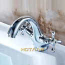 GobekUsa Antique Brass Double Handle Basin Mixer tap Robinet for Kitchen & Bathroom