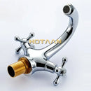 GobekUsa Antique Brass Double Handle Basin Mixer tap Robinet for Kitchen & Bathroom