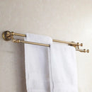 GobekUsa Antique Brass Double Towel Bar Bathroom Shelf Holder Towel Rack