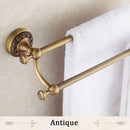 GobekUsa Antique Brass Double Towel Bar Bathroom Shelf Holder Towel Rack