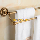GobekUsa Antique Brass Double Towel Bar Rack - Solid Brass, 30-60cm