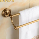 GobekUsa Antique Brass Double Towel Bar Rack - Solid Brass, 30-60cm