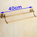 GobekUsa Antique Brass Double Towel Bar Rack - Solid Brass, 30-60cm