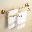 GobekUsa Antique Brass Double Towel Bar Rack - Solid Brass, 30-60cm