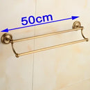 GobekUsa Antique Brass Double Towel Bar Rack - Solid Brass, 30-60cm