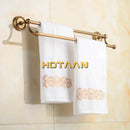 GobekUsa Antique Brass Double Towel Bar Rack - Solid Brass, 30-60cm