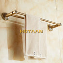 GobekUsa Antique Brass Double Towel Bar/Towel Holder - Solid Aluminium - Bathroom Accessory
