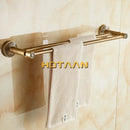 GobekUsa Antique Brass Double Towel Bar/Towel Holder - Solid Aluminium - Bathroom Accessory