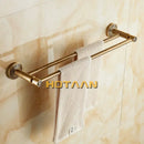 GobekUsa Antique Brass Double Towel Bar/Towel Holder - Solid Aluminium - Bathroom Accessory