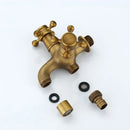 GobekUsa Antique Brass Dual Cross Handles Wall Mounted Mop Pool Faucets