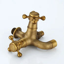 GobekUsa Antique Brass Dual Cross Handles Wall Mounted Mop Pool Faucets