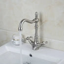GobekUsa Antique Brass Dual Handle Swivel Sink Faucet Rotated Mixer Tap