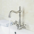 GobekUsa Antique Brass Dual Handle Swivel Sink Faucet Rotated Mixer Tap