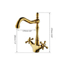 GobekUsa Antique Brass Dual Handle Swivel Sink Faucet Rotated Mixer Tap