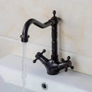 GobekUsa Antique Brass Dual Handle Swivel Sink Faucet Rotated Mixer Tap