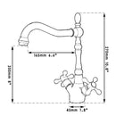 GobekUsa Antique Brass Dual Handle Swivel Sink Faucet Rotated Mixer Tap