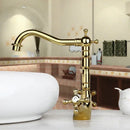 GobekUsa Antique Brass Dual Handle Swivel Sink Faucet Rotated Mixer Tap
