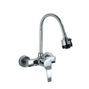 GobekUsa Antique Brass Dual Handle Wall Mount Kitchen Faucet