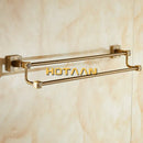 GobekUsa Antique Brass Finish Double Towel Bar, Solid Aluminium Bathroom Accessory