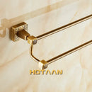 GobekUsa Antique Brass Finish Double Towel Bar, Solid Aluminium Bathroom Accessory
