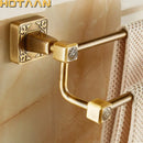 GobekUsa Antique Brass Finish Double Towel Bar, Solid Aluminium Bathroom Accessory