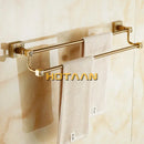GobekUsa Antique Brass Finish Double Towel Bar, Solid Aluminium Bathroom Accessory