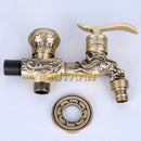 GobekUsa Antique Brass Finish Garden Bibcock Faucet Wall Mount Washing Machine Tap