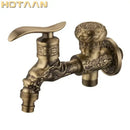 GobekUsa Antique Brass Finish Garden Bibcock Faucet Wall Mount Washing Machine Tap
