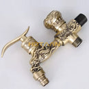 GobekUsa Antique Brass Finish Garden Bibcock Faucet Wall Mount Washing Machine Tap