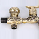 GobekUsa Antique Brass Finish Garden Bibcock Faucet Wall Mount Washing Machine Tap