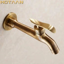 GobekUsa Antique Brass Finish Wall Mount Bibcock Faucet for Bathroom and Washing Machine