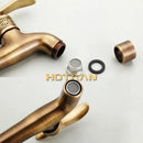 GobekUsa Antique Brass Finish Wall Mount Bibcock Faucet for Bathroom and Washing Machine
